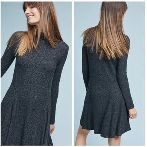 Anthropologie Saturday/Sunday Fleece Long Sleeve Grey Sweater Dress Large